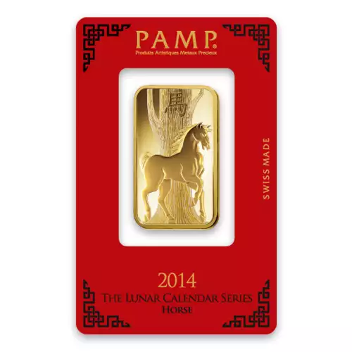 1oz PAMP Gold Bar - Lunar Horse (2)