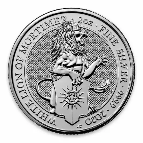 2020 2oz Britain Silver Queen's Beast: The White Lion of Mortimer (2)
